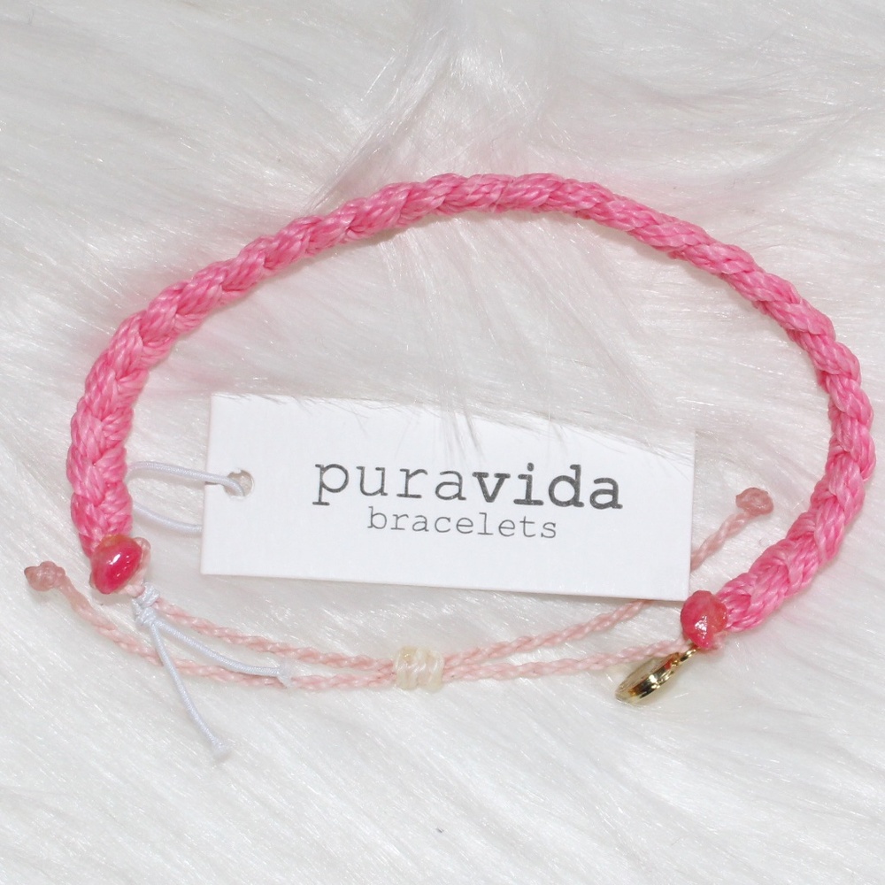 Pura Vida, Pink Charity braided Bracelet NEW